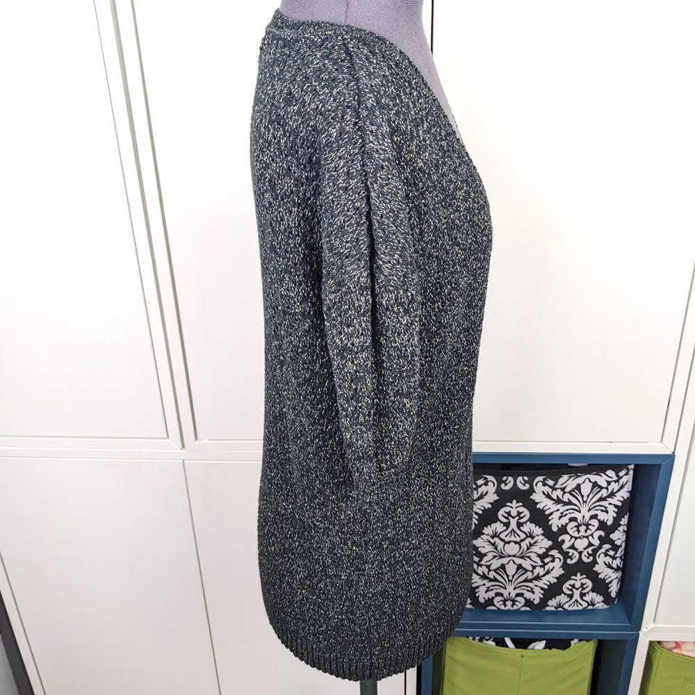 Gray Metallic Knit Sweater - Picture 3 of 5